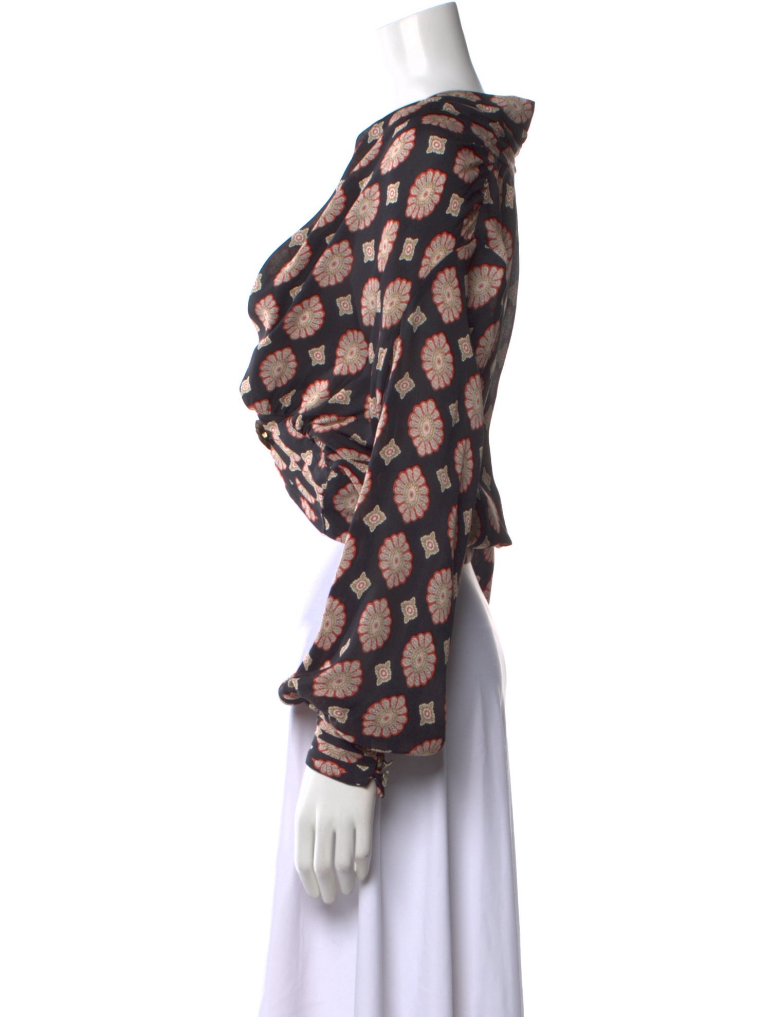 Nicholas Printed V-Neck Crop Top