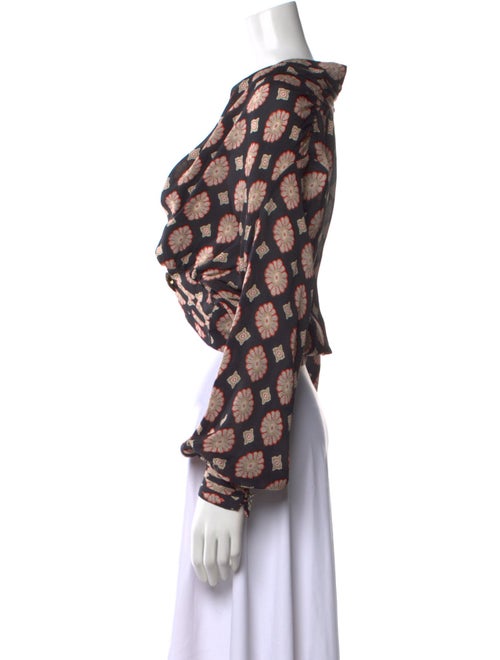 Nicholas Printed V-Neck Crop Top