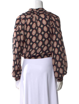 Nicholas Printed V-Neck Crop Top