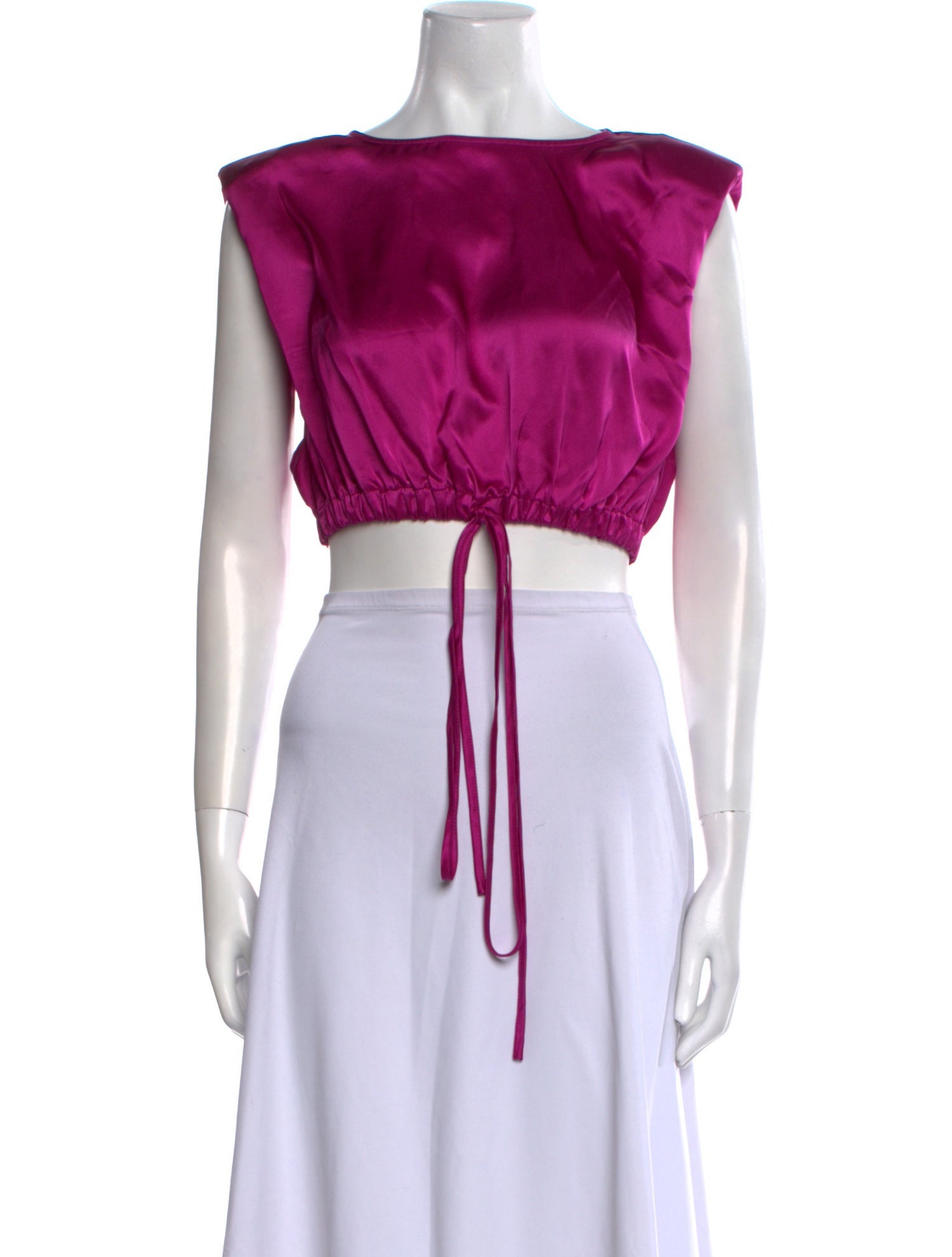 Nicholas Silk Bateau Neckline Crop Top