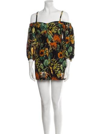 Nicholas Linen Floral Print Romper