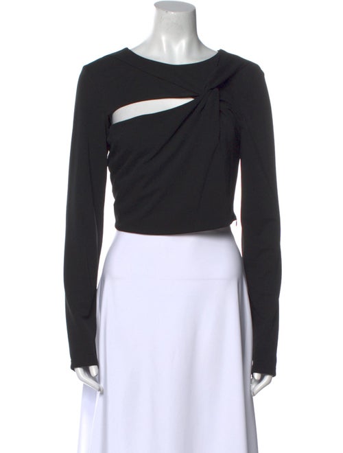 Nicholas Bateau Neckline Long Sleeve Crop Top