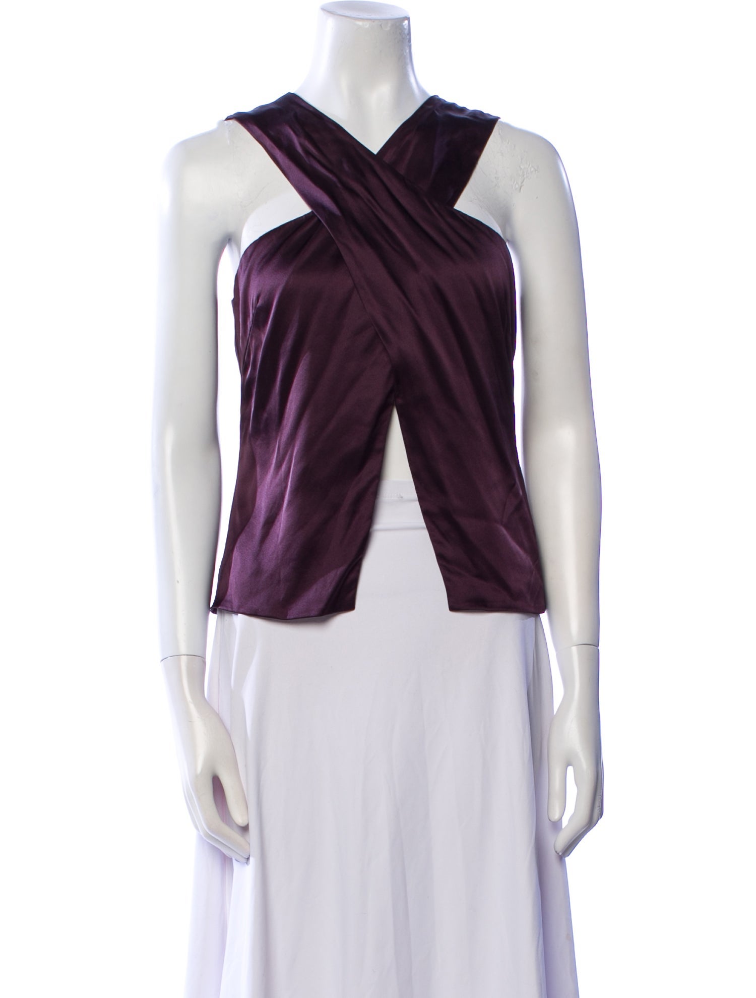 Nicholas Silk V-Neck Crop Top