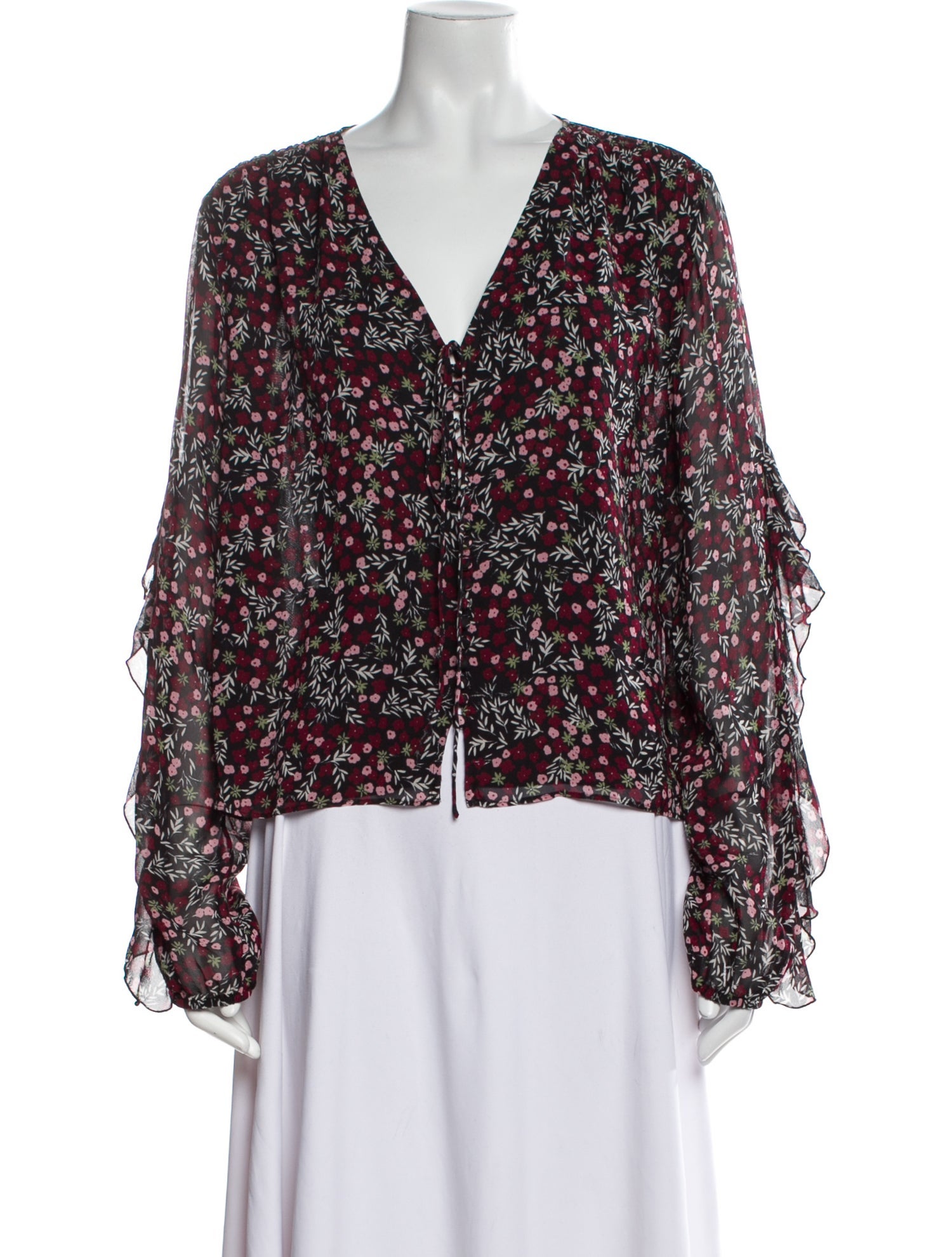 Nicholas Floral Print V-Neck Blouse