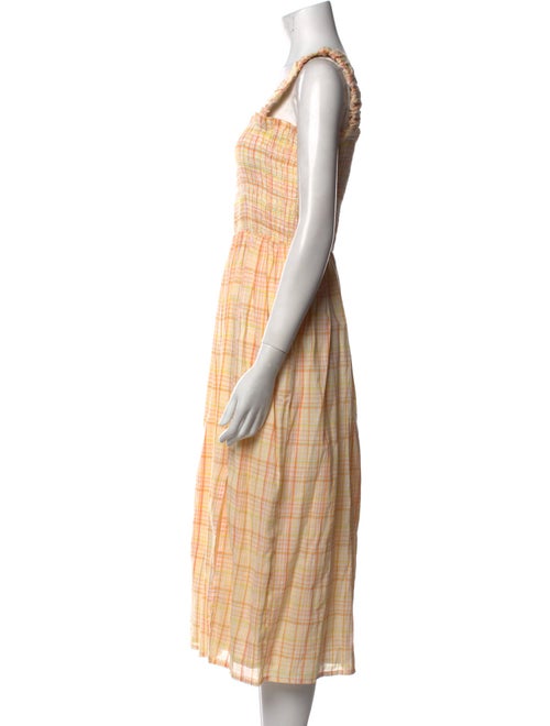 Nicholas Plaid Print Midi Length Dress