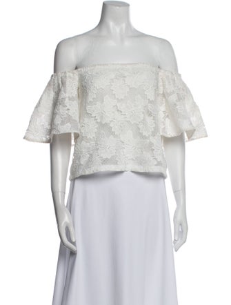 Nicholas Off-The-Shoulder Short Sleeve Crop Top