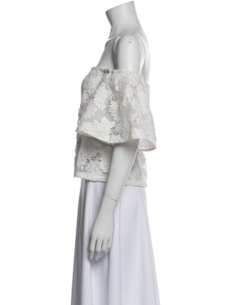 Nicholas Off-The-Shoulder Short Sleeve Crop Top