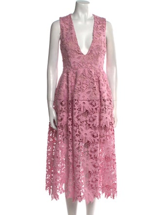 Nicholas Lace Pattern Long Dress
