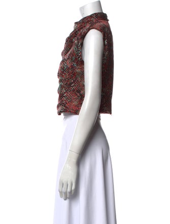 Nicholas Printed Mock Neck Crop Top