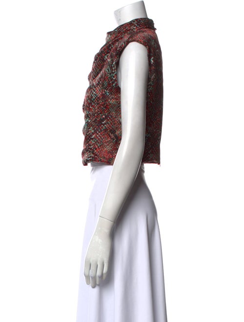 Nicholas Printed Mock Neck Crop Top