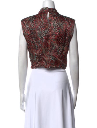 Nicholas Printed Mock Neck Crop Top