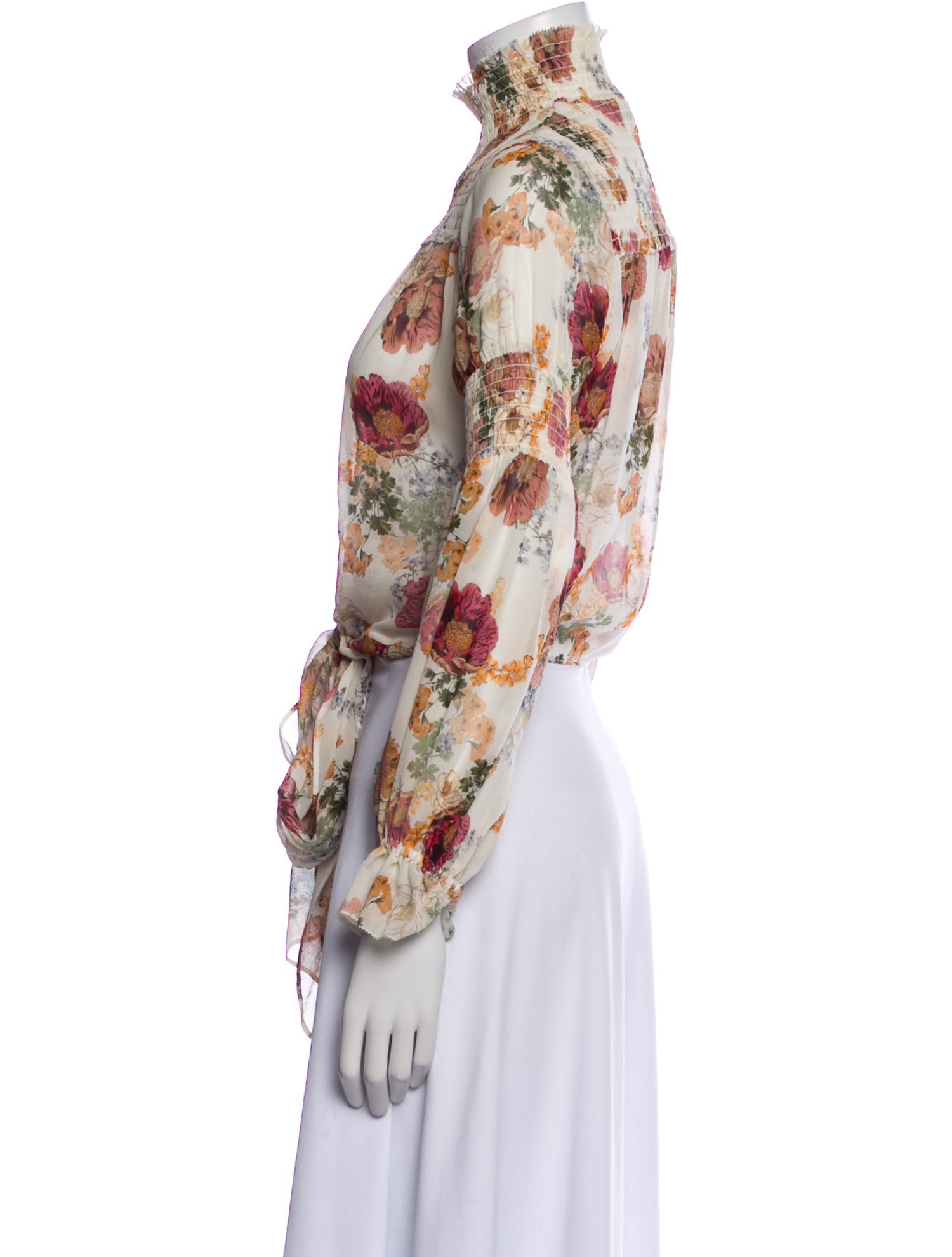 Nicholas Floral Print Mock Neck Blouse