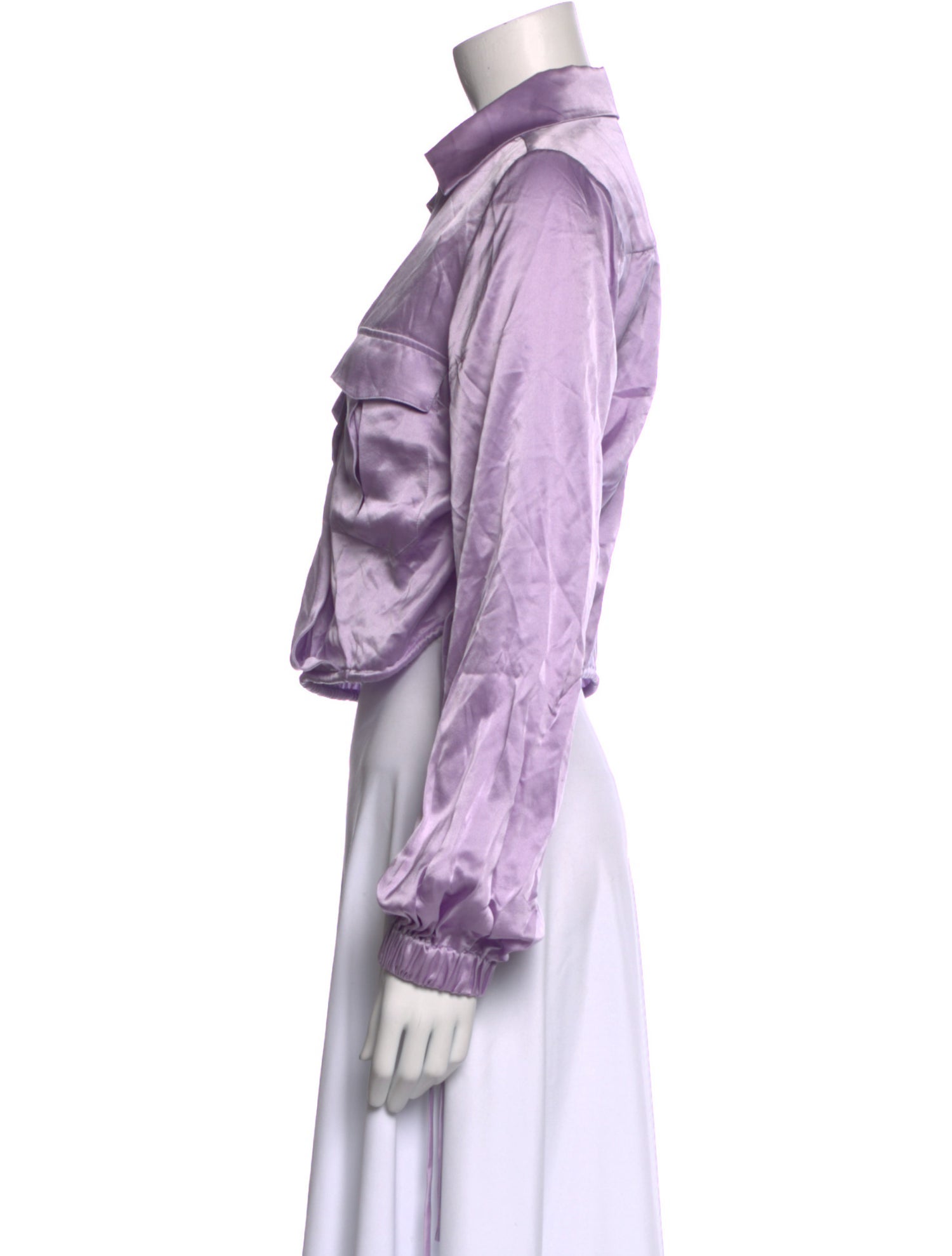 Nicholas Silk V-Neck Crop Top