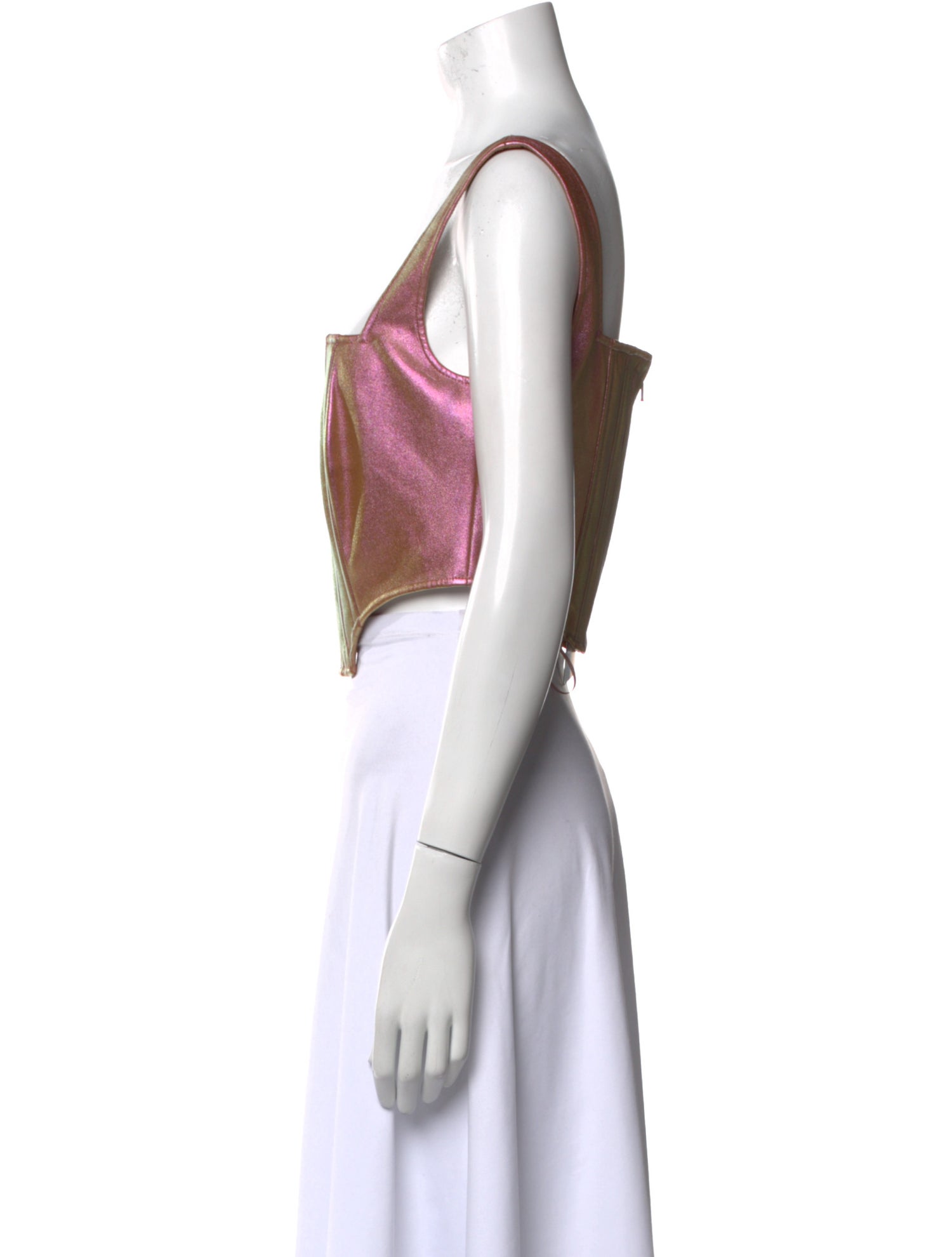 Nicholas Striped Square Neckline Crop Top