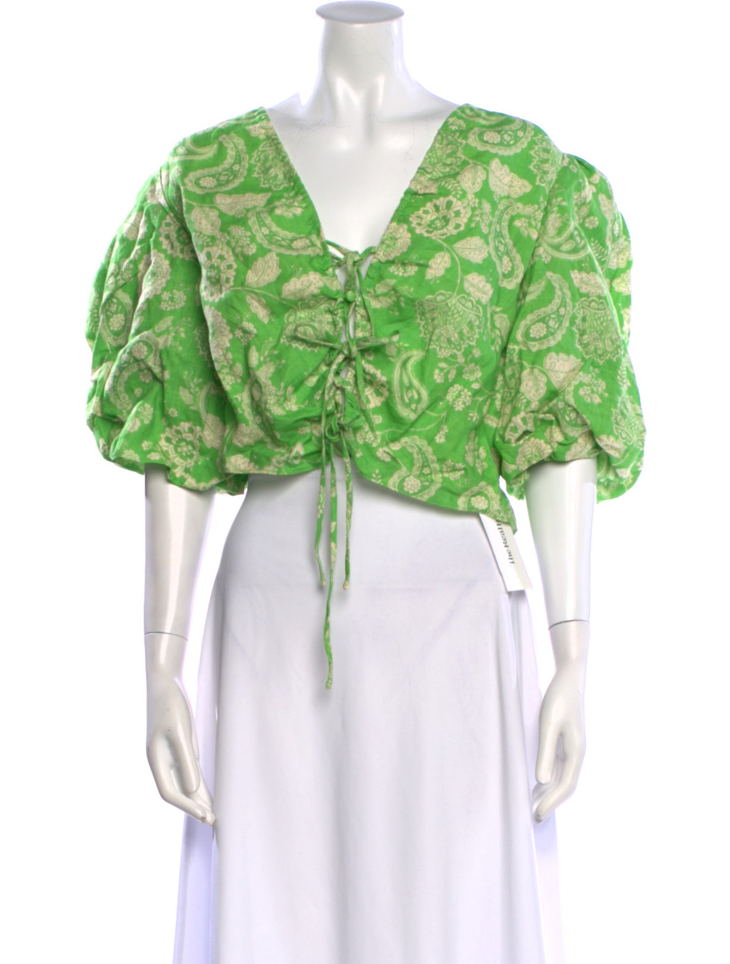 Nicholas Linen Printed Crop Top