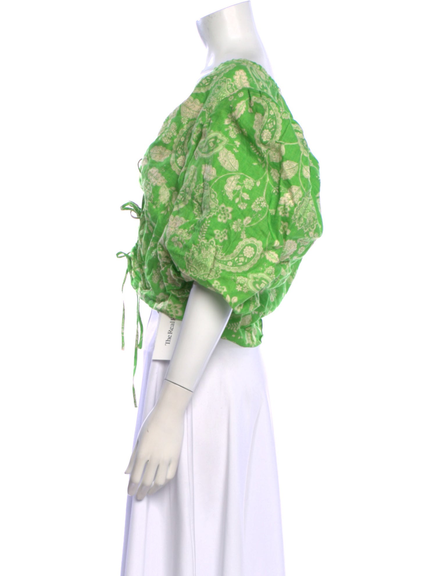 Nicholas Linen Printed Crop Top