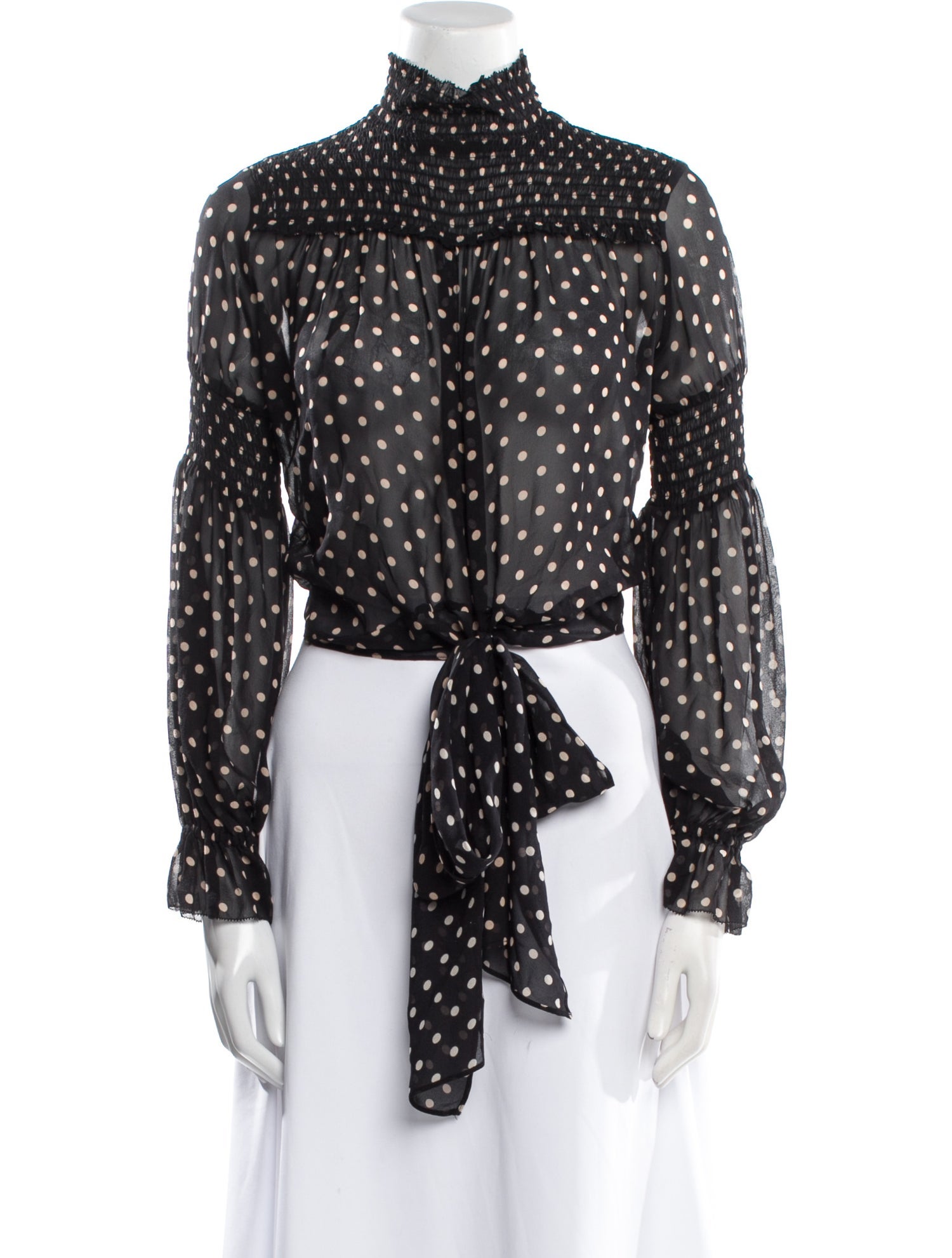 Nicholas Polka Dot Print Turtleneck Bodysuit