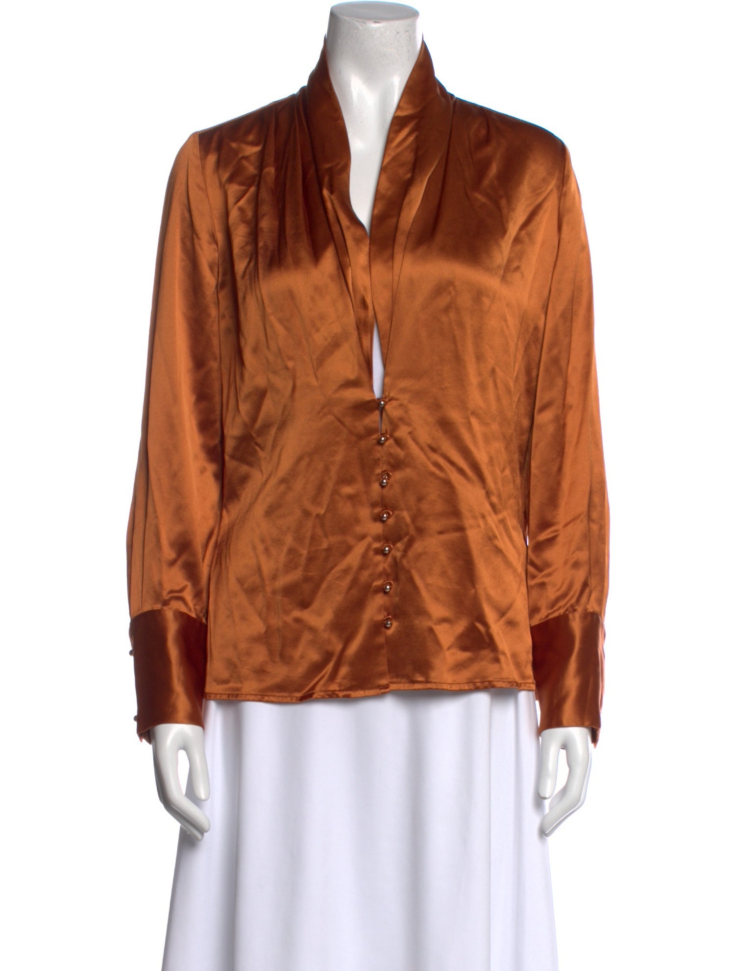 Nicholas V-Neck Long Sleeve Button-Up Top