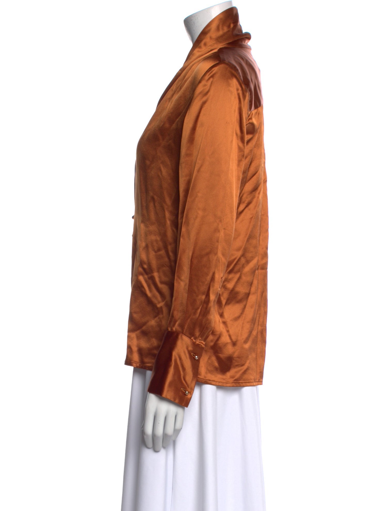 Nicholas V-Neck Long Sleeve Button-Up Top