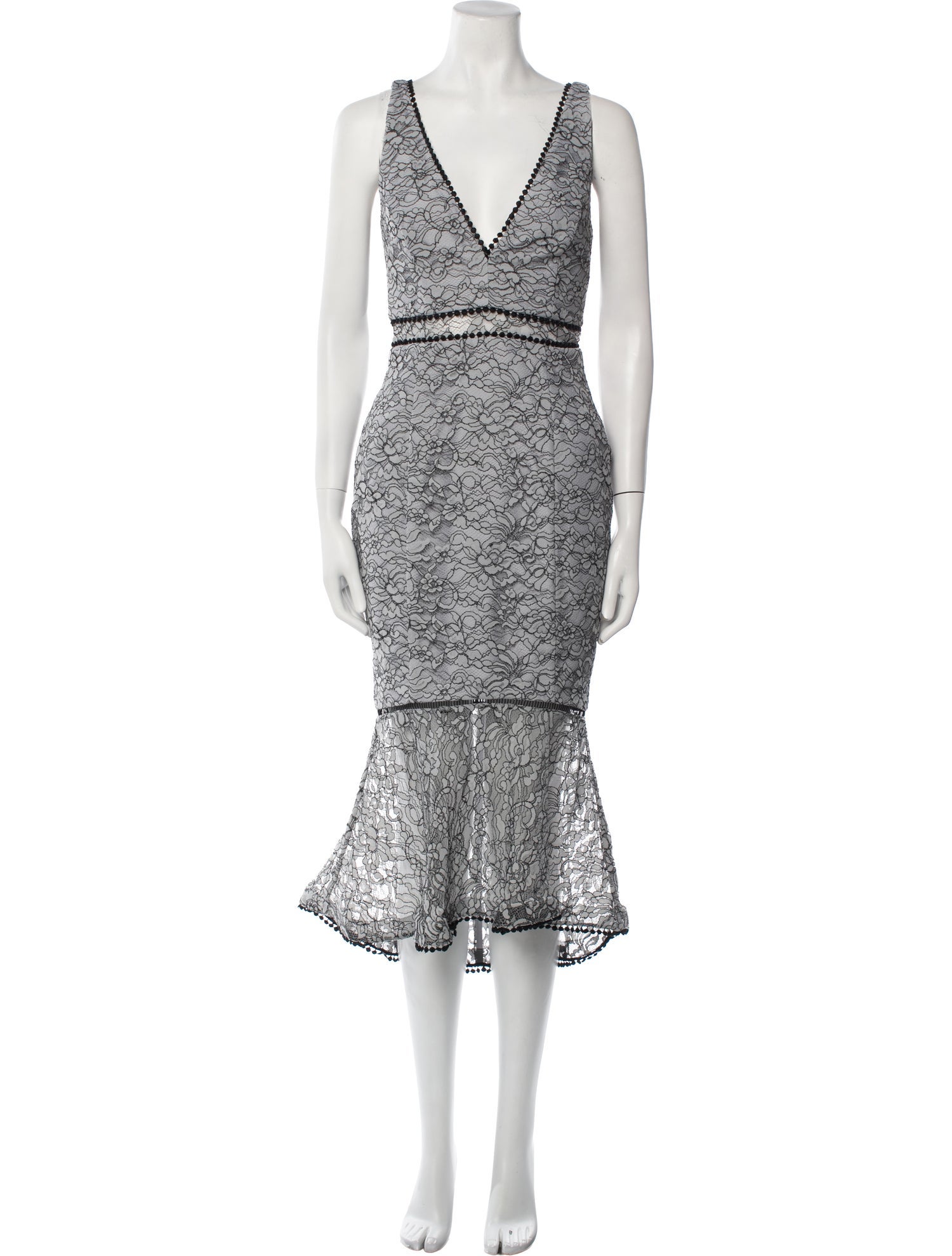 Nicholas Lace Pattern Long Dress