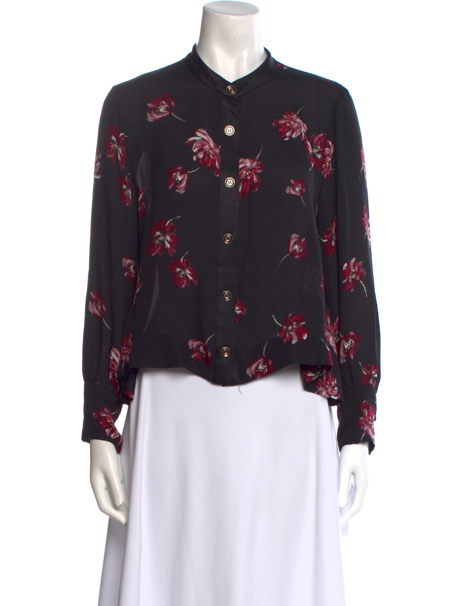 Nicholas Silk Floral Print Button-Up Top