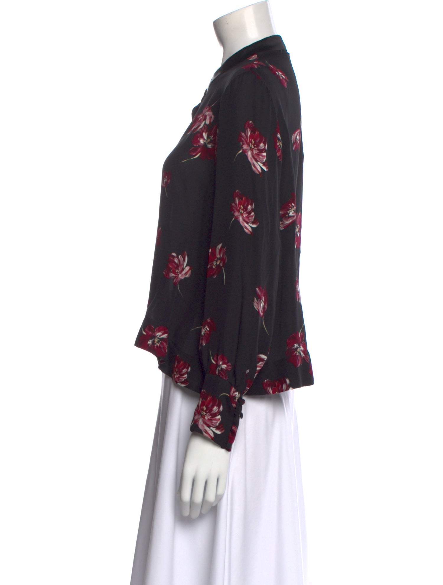 Nicholas Silk Floral Print Button-Up Top