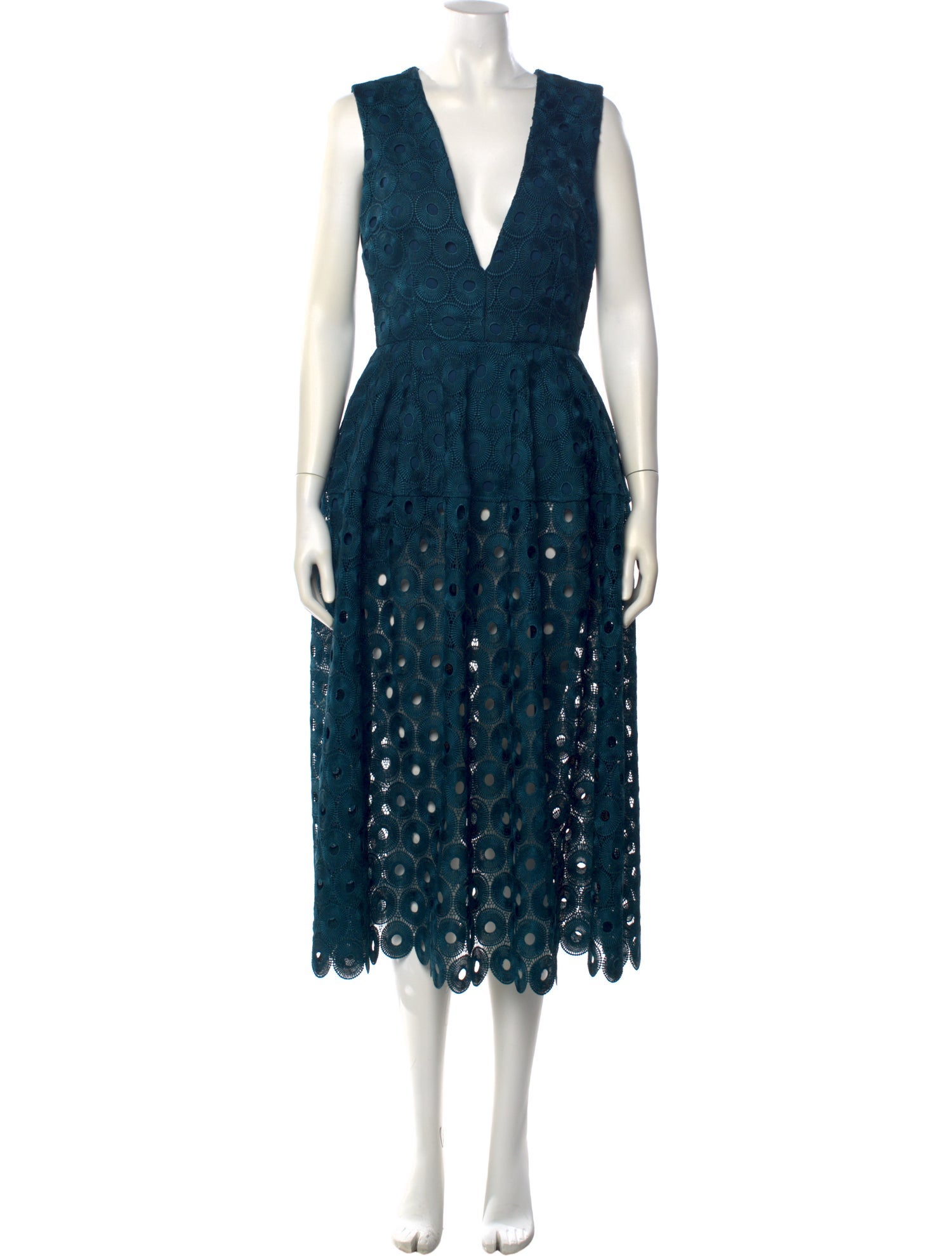 Nicholas Lace Pattern Midi Length Dress