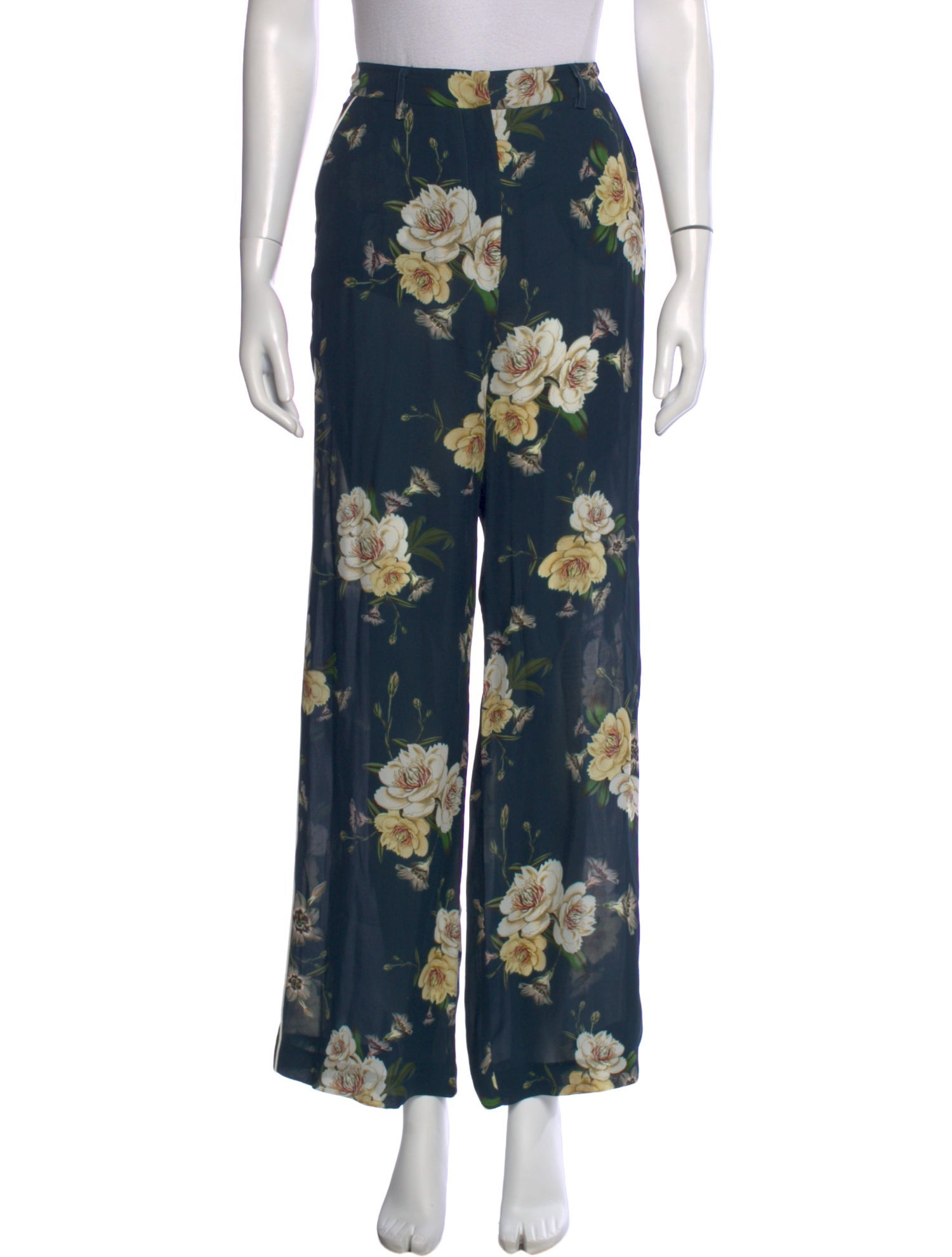 Nicholas Floral Print Wide Leg Pants