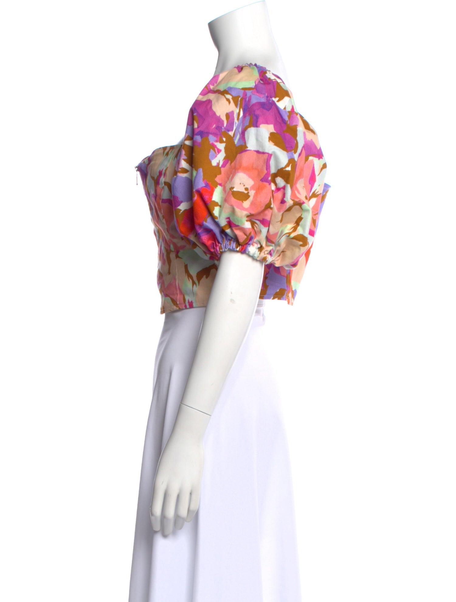 Nicholas Floral Print Square Neckline Crop Top w/ Tags