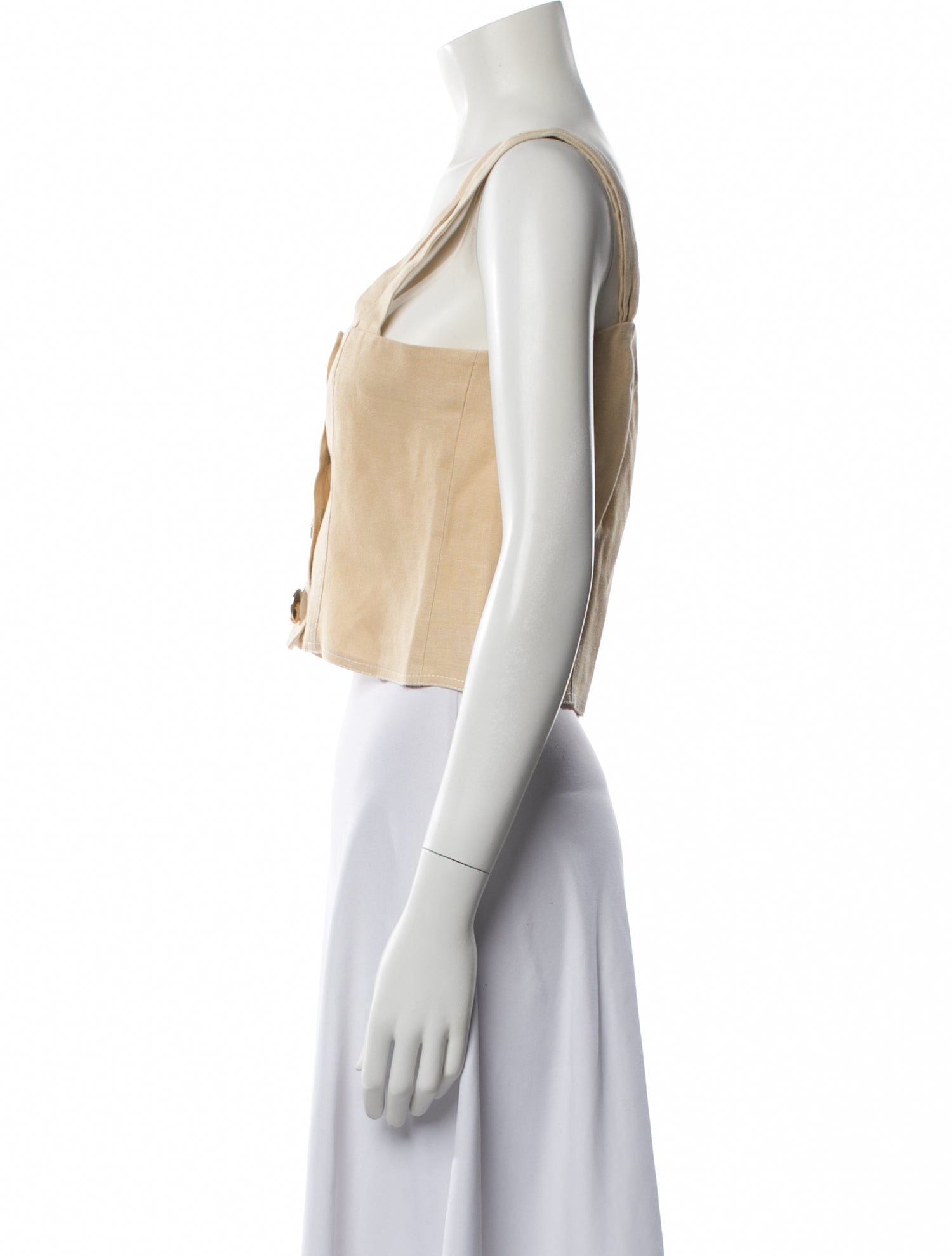 Nicholas Linen Square Neckline Crop Top