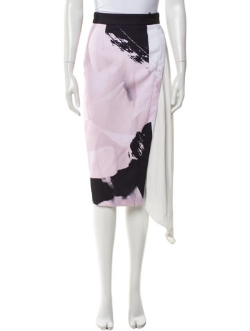 Pre-owned Nicholas Colorblock Pattern Midi Length Skirt In Pink