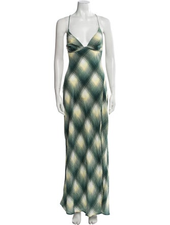 Bec & Bridge Plaid Print Long Dress