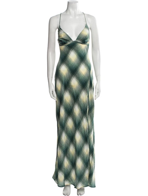 Bec & Bridge Plaid Print Long Dress