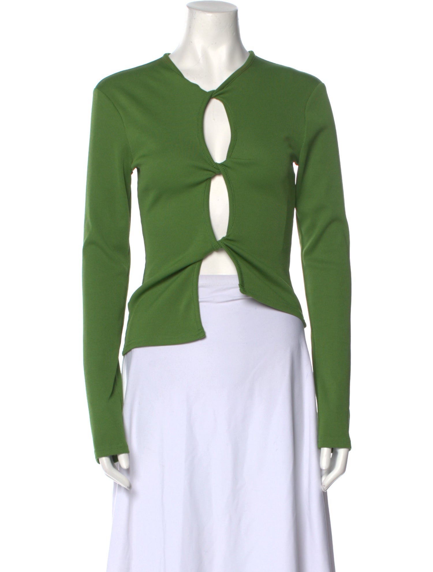 Christopher Esber V-Neck Long Sleeve Crop Top