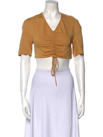 Christopher Esber Tops V-Neck Short Sleeve Crop Top Us2, UK6 | XS