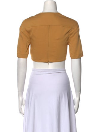 Christopher Esber V-Neck Short Sleeve Crop Top