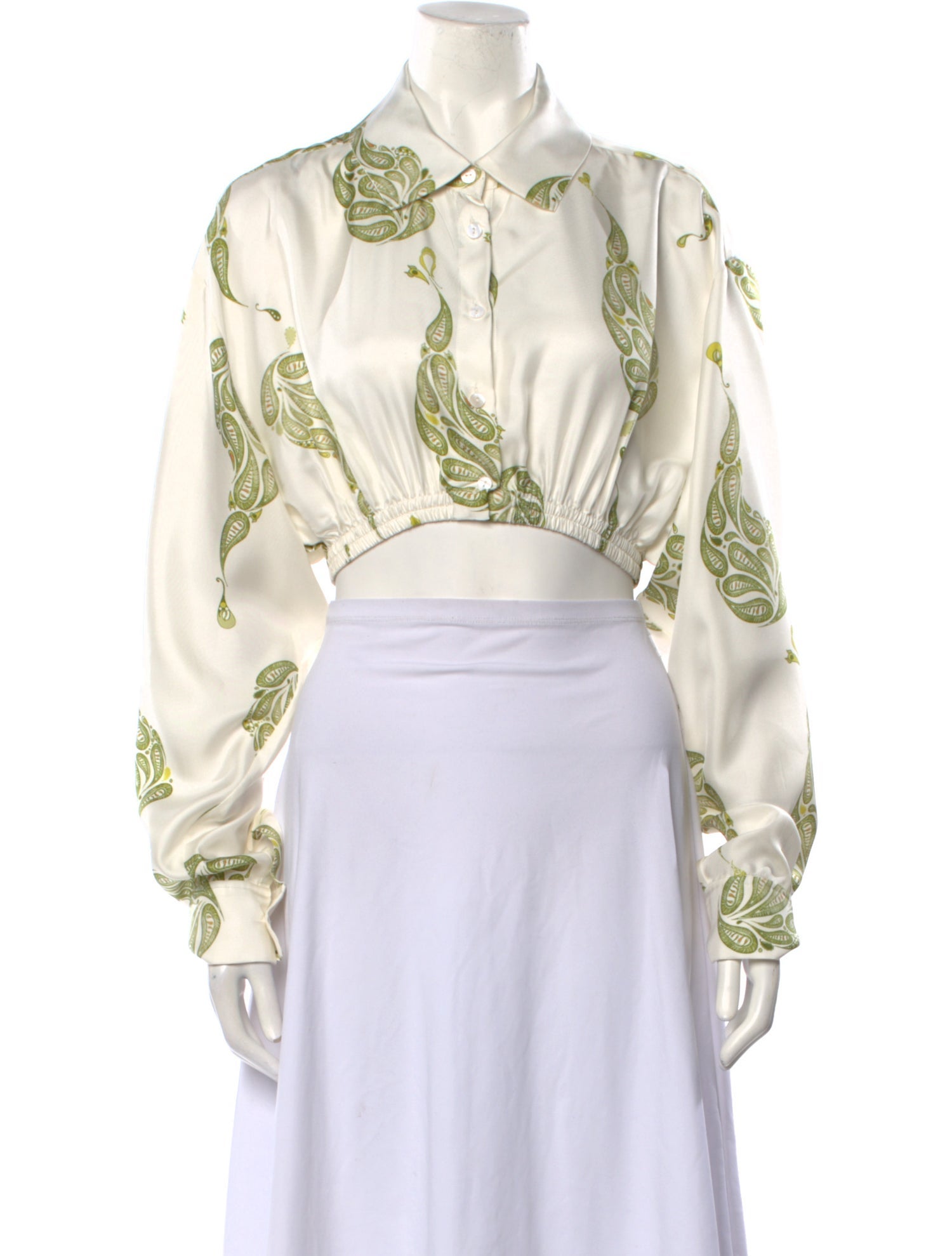 Christopher Esber Silk Printed Crop Top