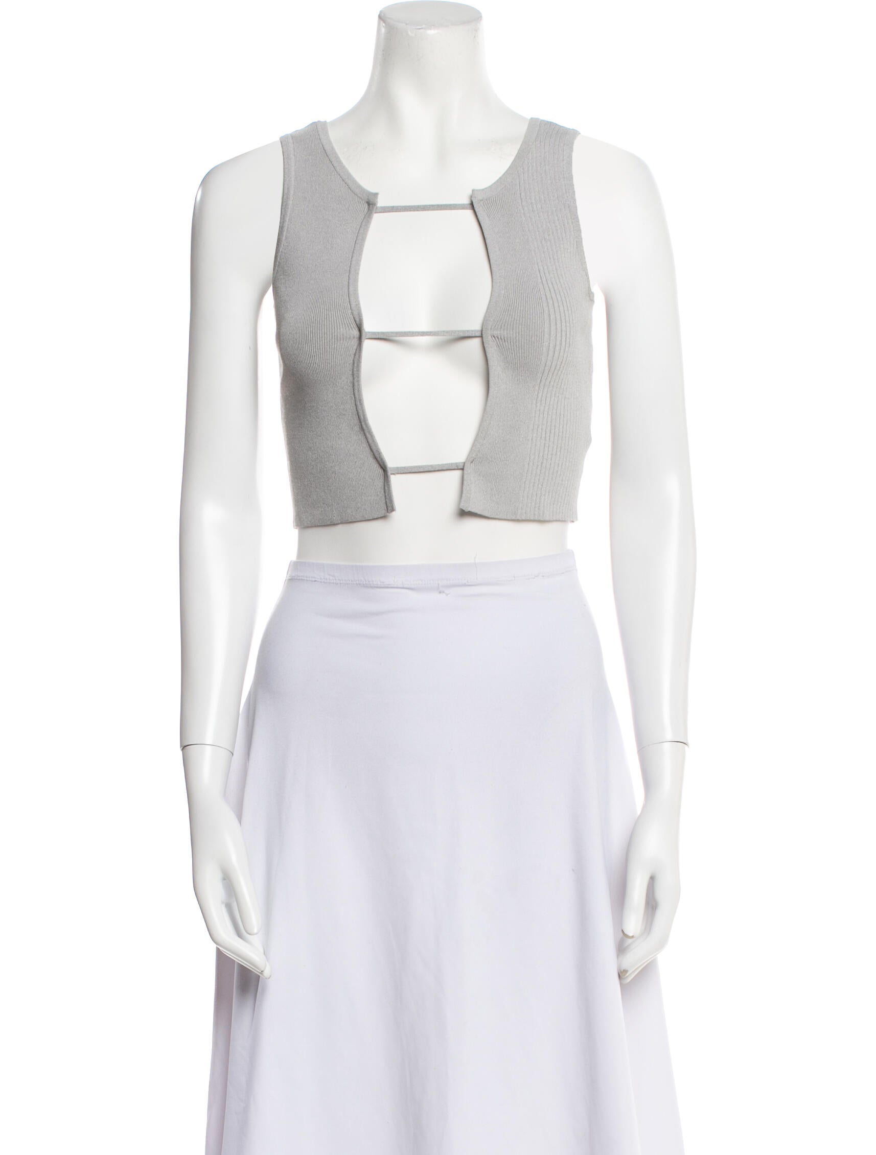 Christopher Esber Square Neckline Sleeveless Crop Top