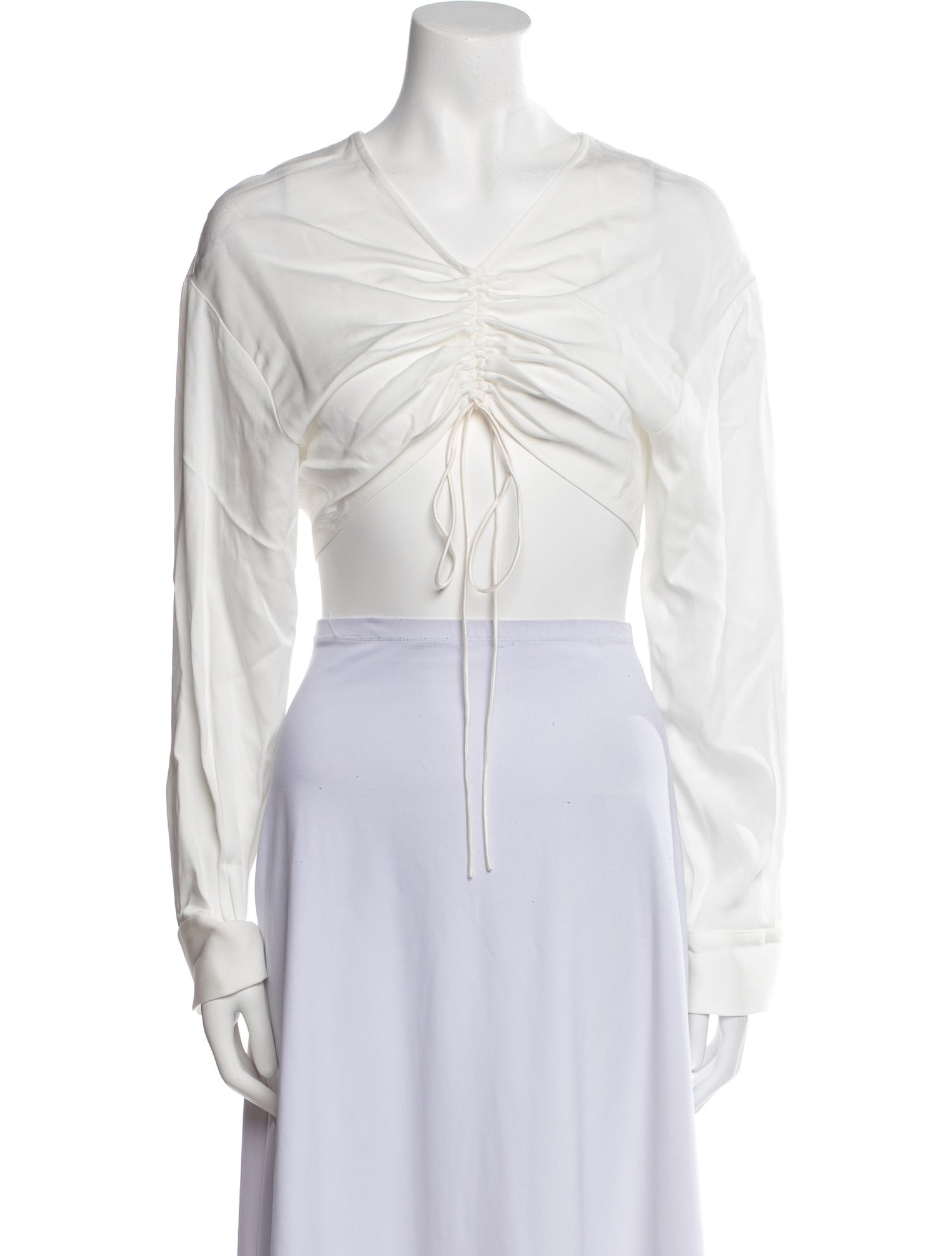 Christopher Esber V-Neck Long Sleeve Crop Top w/ Tags