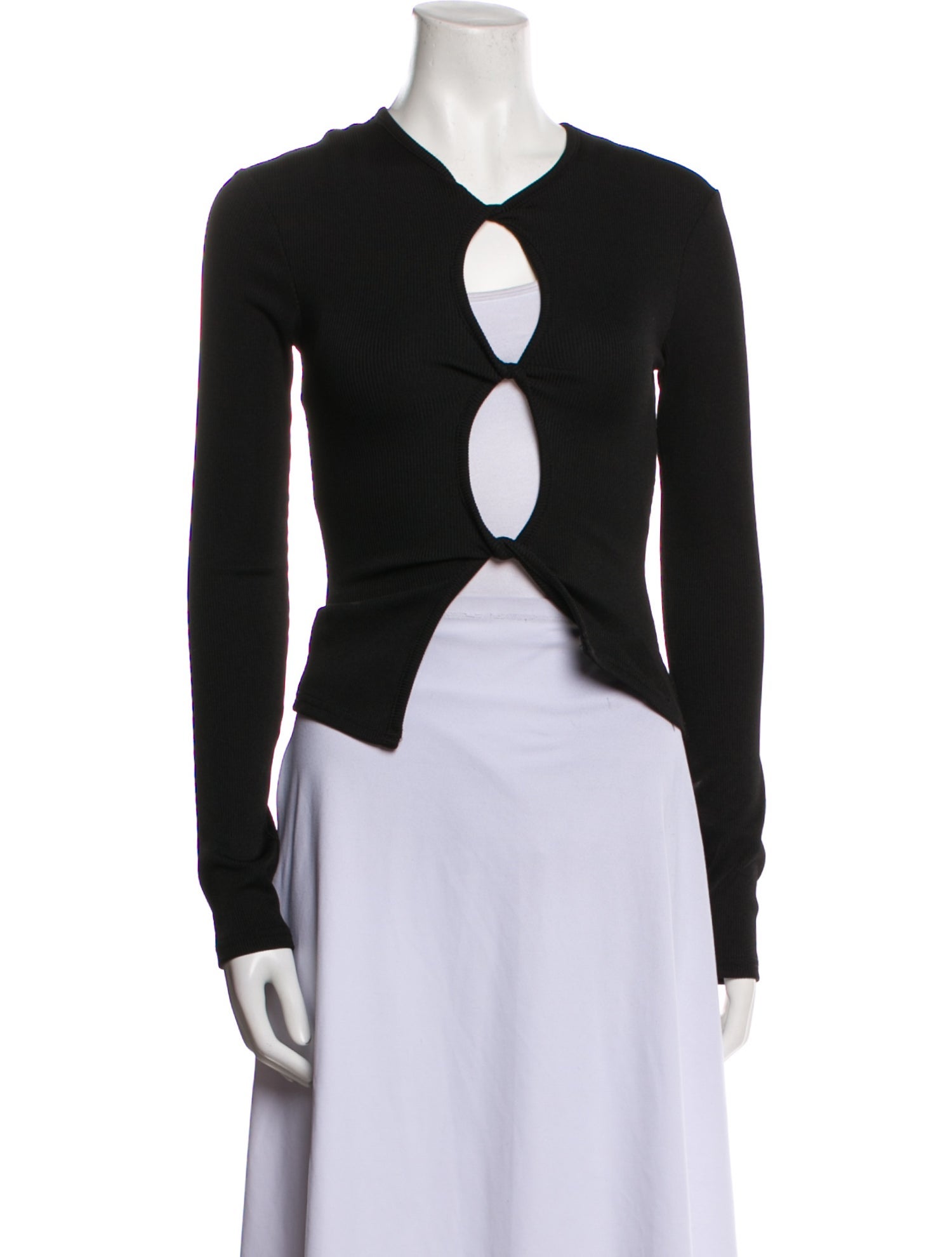 Christopher Esber V-Neck Long Sleeve Crop Top