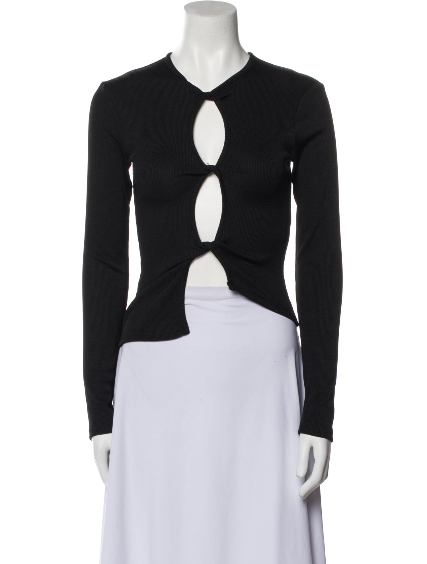 Christopher Esber V-Neck Long Sleeve Crop Top