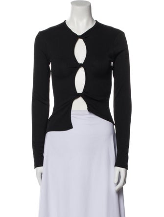 Christopher Esber V-Neck Long Sleeve Crop Top