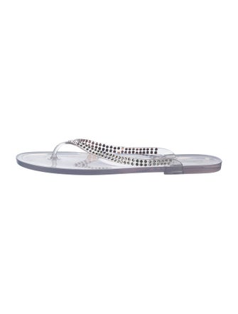 Christopher Esber PVC Crystal Embellishments Flip Flops