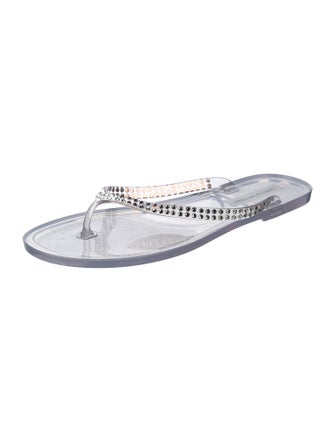 Christopher Esber PVC Crystal Embellishments Flip Flops