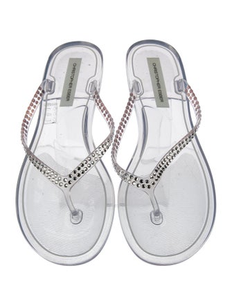 Christopher Esber PVC Crystal Embellishments Flip Flops