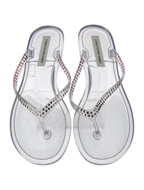 Christopher Esber PVC Crystal Embellishments Flip Flops