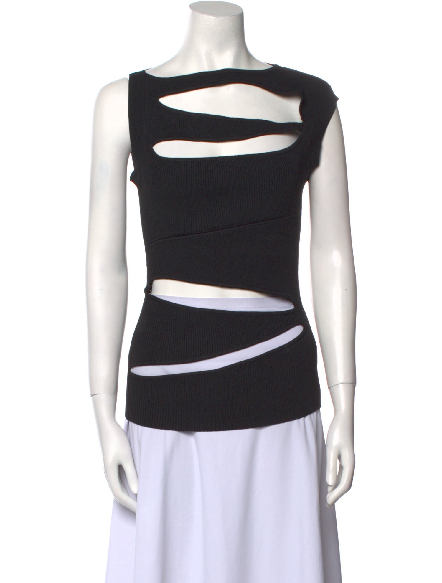 Christopher Esber Striped Bateau Neckline Top