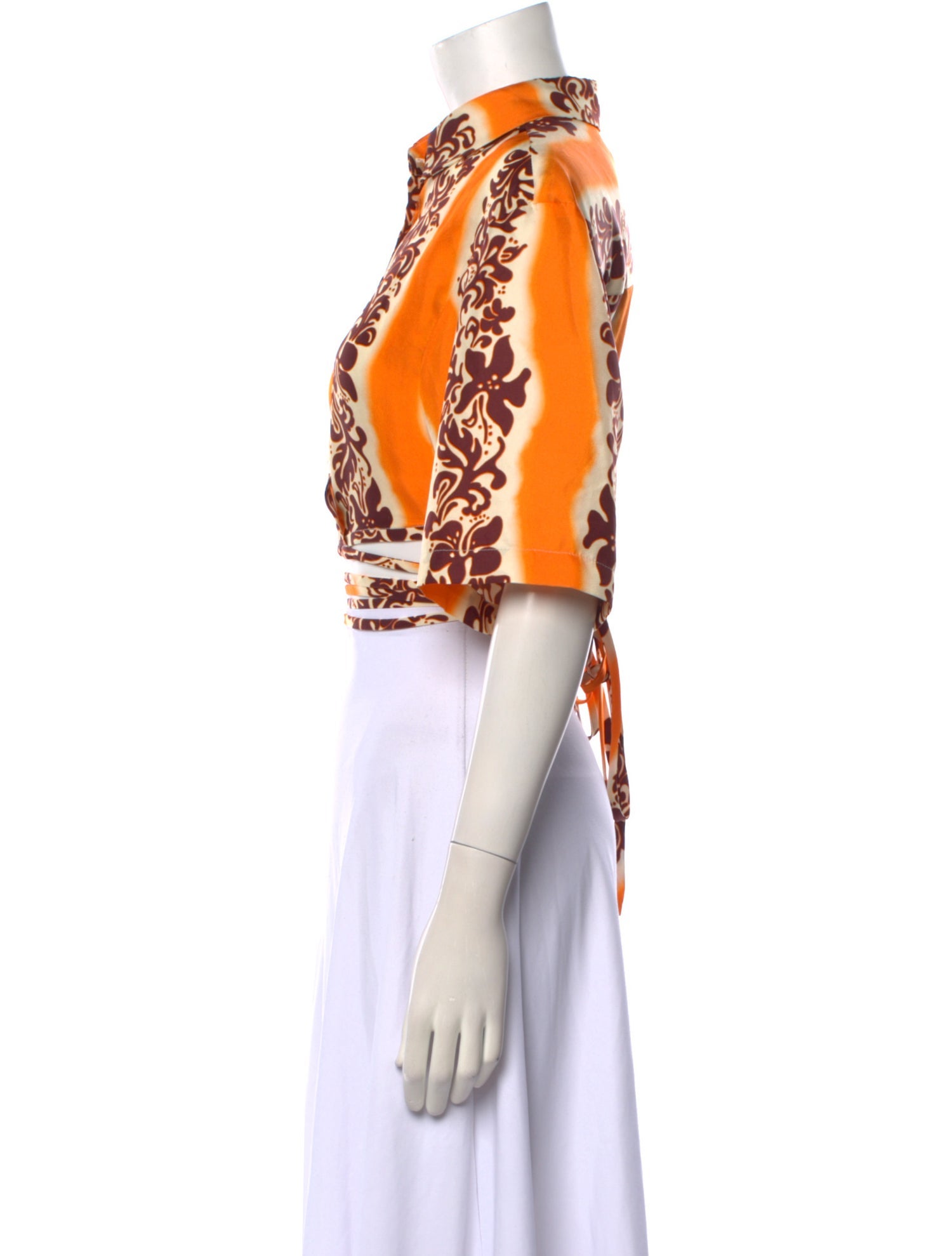 Christopher Esber Silk Printed Crop Top