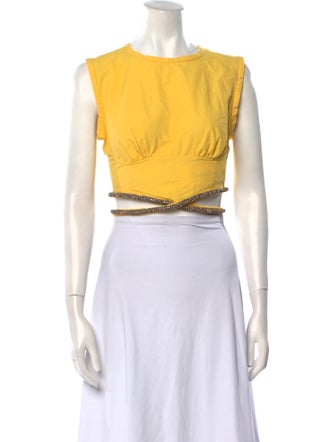 Christopher Esber Crew Neck Sleeveless Crop Top
