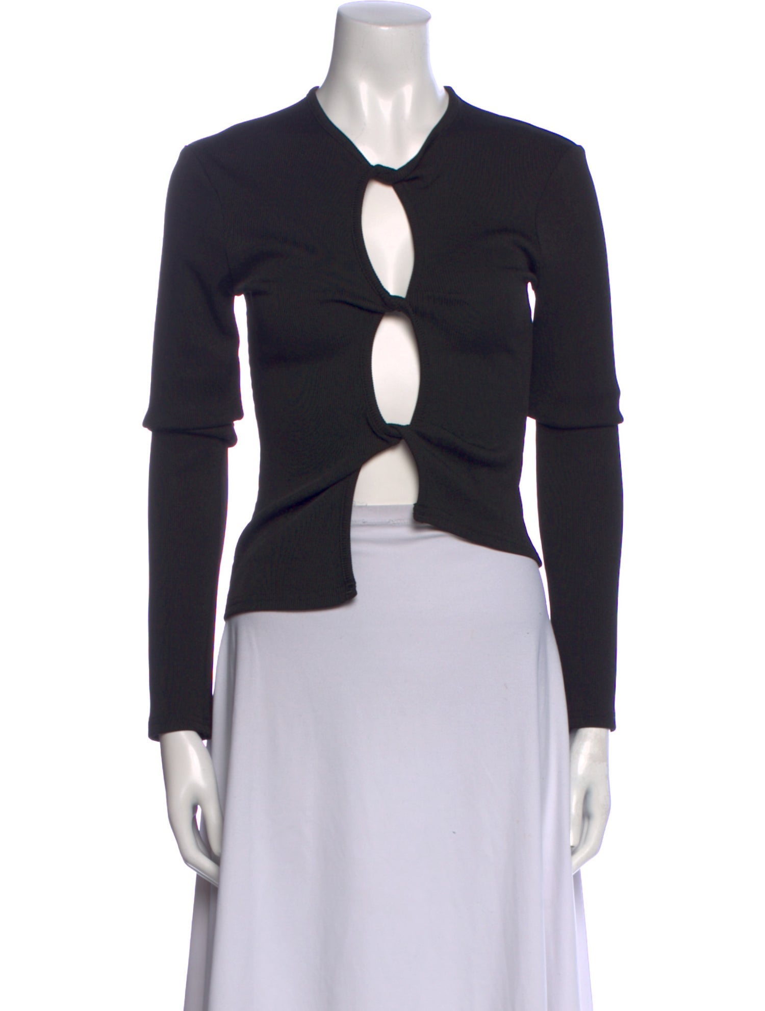 Christopher Esber V-Neck Long Sleeve Crop Top